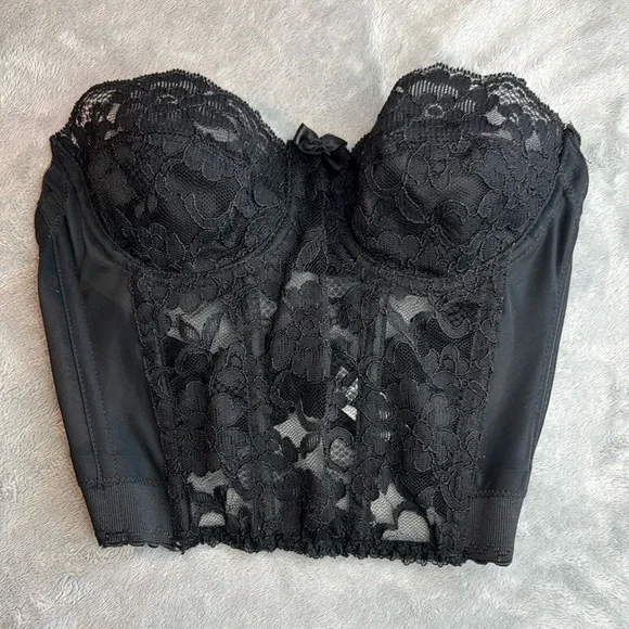 Victoria's Secret Lace Bustier Top Black Size 34A - Picture 1 of 11